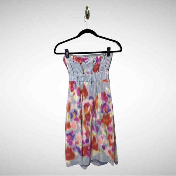 Maeve for Anthropologie Strapless watercolor Dress size 0 - Picture 3 of 15
